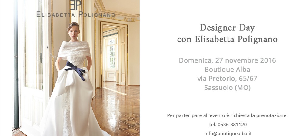 Partecipa al ‘Designer Day’ con Elisabetta Polignano